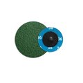 Continental Abrasives 3" 36 Grit Green Zirconia with Grinding Aid  Cloth Reinforced Quick Change Style Disc Q-ZG3036